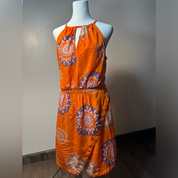 Bright orange halter top fun boho summer dress woman size medium - Picture 17 of 17